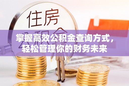 镇原掌握高效公积金查询方式，轻松管理你的财务未来