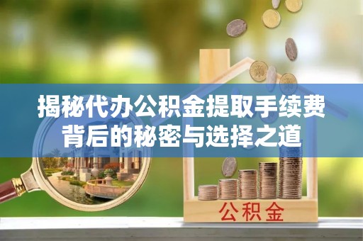 镇原揭秘代办公积金提取手续费背后的秘密与选择之道