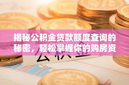 镇原揭秘公积金贷款额度查询的秘密，轻松掌握你的购房资金
